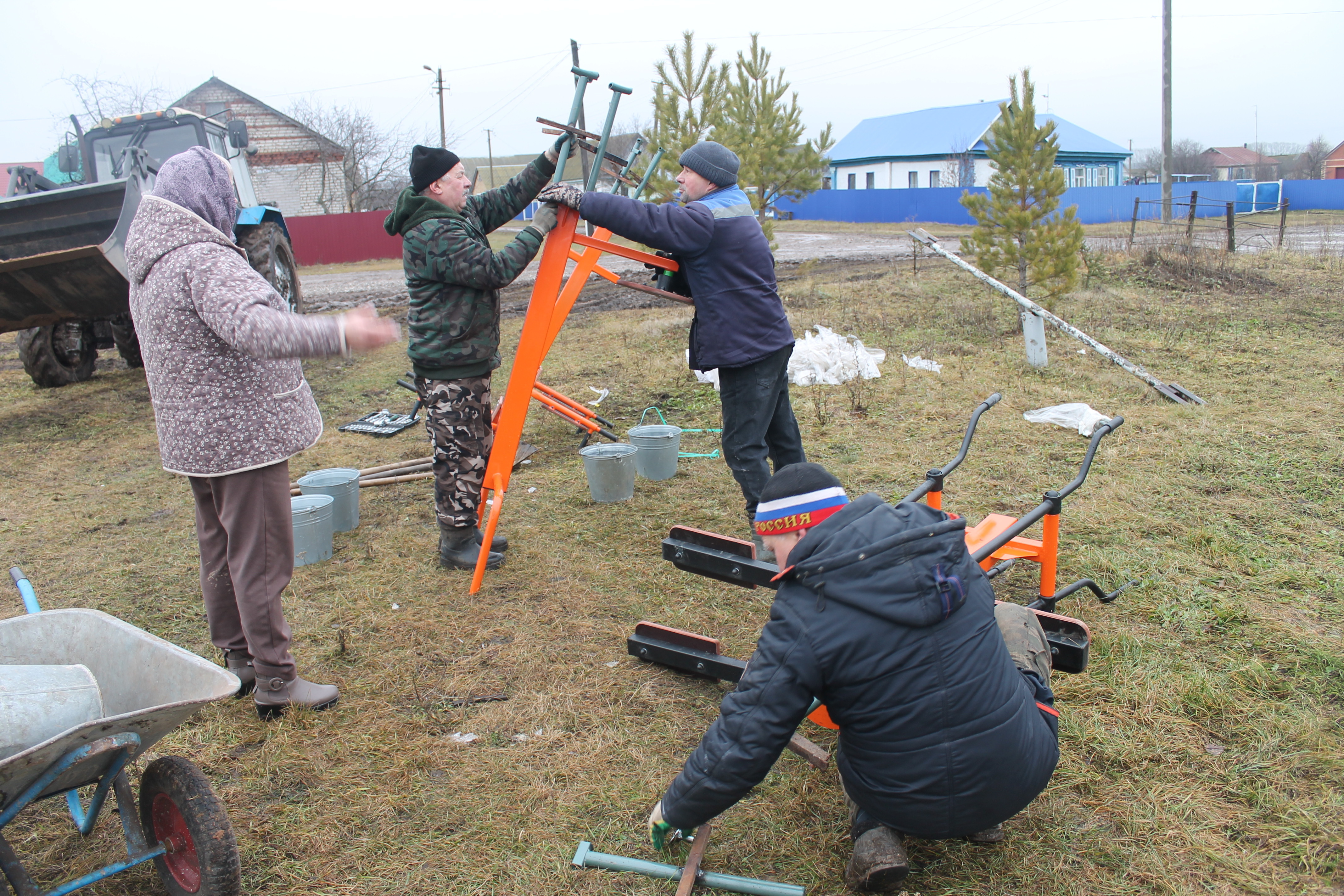 В деревне Новый Тамьян - спортивный уголок